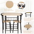 Costway 3-piece MDF and Steel Dining Set with Table and 2 Chairs in Natural