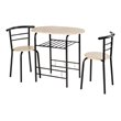Costway 3-piece MDF and Steel Dining Set with Table and 2 Chairs in Natural