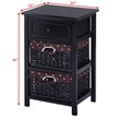 Costway 3-tier Contemporary Wood Nightstand with 2 Baskets and 1 Drawer in Black