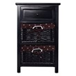 Costway 3-tier Contemporary Wood Nightstand with 2 Baskets and 1 Drawer in Black