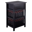 Costway 3-tier Contemporary Wood Nightstand with 2 Baskets and 1 Drawer in Black