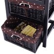 Costway 3-tier Contemporary Wood Nightstand with 2 Baskets and 1 Drawer in Black
