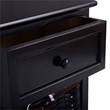 Costway 3-tier Contemporary Wood Nightstand with 2 Baskets and 1 Drawer in Black