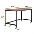Costway Contemporary Particleboard and Steel Rolling Computer Desk in Brown