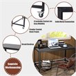 Costway Contemporary Particleboard and Steel Rolling Computer Desk in Black