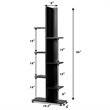 Costway 7-tier Contemporary MDF Sturdy Storage Bookshelf in Black