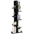 Costway 7-tier Contemporary MDF Sturdy Storage Bookshelf in Black