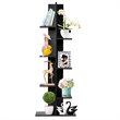 Costway 7-tier Contemporary MDF Sturdy Storage Bookshelf in Black