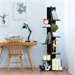 Costway 7-tier Contemporary MDF Sturdy Storage Bookshelf in Black