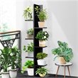 Costway 7-tier Contemporary MDF Sturdy Storage Bookshelf in Black