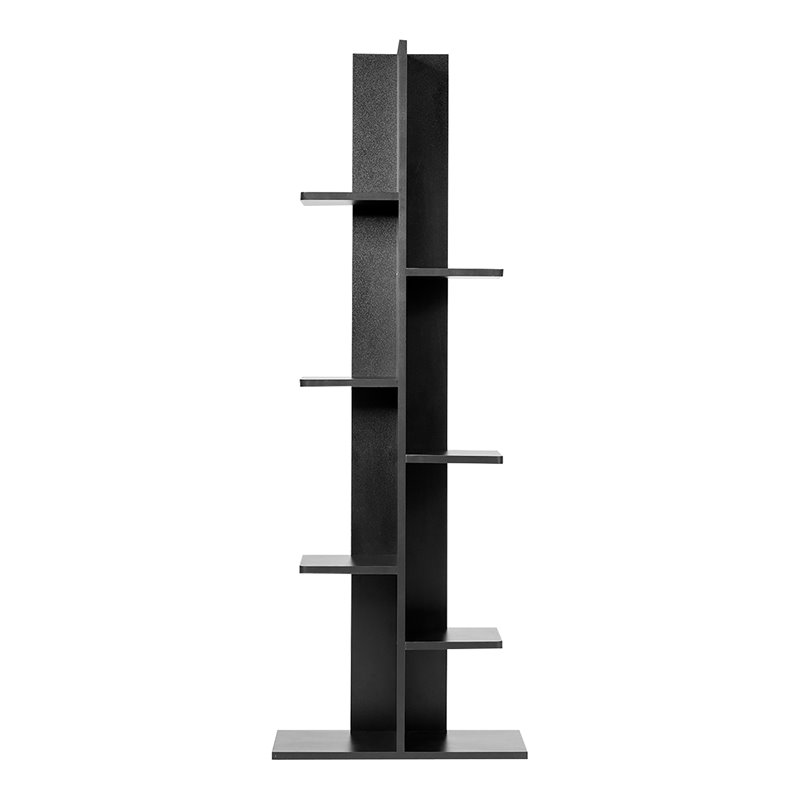 Costway 7-tier Contemporary MDF Sturdy Storage Bookshelf in Black