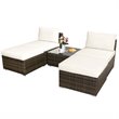 Costway 5-piece Contemporary Rattan and Steel Patio Sofa Set in White