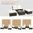 Costway 5-piece Contemporary Rattan and Steel Patio Sofa Set in White