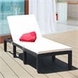 Costway Rattan Patio Lounge Chair with Seat Cushion in Black