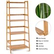 Costway 4-tier Contemporary Bamboo Multifunctional Bookcase in Natural