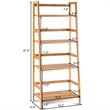 Costway 4-tier Contemporary Bamboo Multifunctional Bookcase in Natural