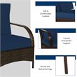 Costway 3-piece Contemporary Rattan and Steel Patio Bistro Set in Navy Finish