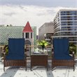 Costway 3-piece Contemporary Rattan and Steel Patio Bistro Set in Navy Finish