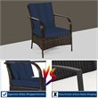 Costway 3-piece Contemporary Rattan and Steel Patio Bistro Set in Navy Finish