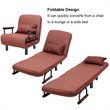 Costway Polyester and Steel Convertible Sofa Bed with Cushion in Brown