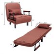 Costway Polyester and Steel Convertible Sofa Bed with Cushion in Brown