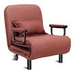 Costway Polyester and Steel Convertible Sofa Bed with Cushion in Brown