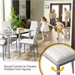 Costway 5-piece Glass and Steel Dining Set with Table and 4 Chairs in White