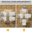 Costway 5-piece Glass and Steel Dining Set with Table and 4 Chairs in White