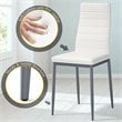Costway 5-piece Glass and Steel Dining Set with Table and 4 Chairs in White