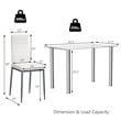 Costway 5-piece Glass and Steel Dining Set with Table and 4 Chairs in White