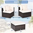 Costway 4-piece Contemporary Rattan and Steel Patio Sofa Set in White