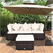 Costway 4-piece Contemporary Rattan and Steel Patio Sofa Set in White