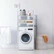 Costway 2-tier Contemporary Steel Bathroom Spacesaver in White Finish