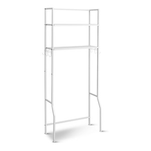 Costway 2-tier Contemporary Steel Bathroom Spacesaver in White Finish