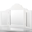 Costway Contemporary MDF and Mirror Makeup Desk Vanity Set in White