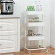 Costway 3-tier Iron Rolling Storage Cart with Adjustable Shelves in White