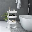 Costway 3-tier Iron Rolling Storage Cart with Adjustable Shelves in White