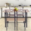 Costway 5-piece MDF and Metal Dining Set with Table and 4 Chairs in Black