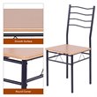 Costway 5-piece MDF and Metal Dining Set with Table and 4 Chairs in Black