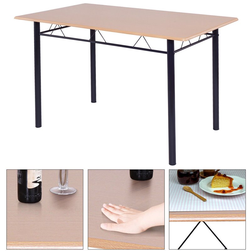 Costway 5-piece MDF and Metal Dining Set with Table and 4 Chairs in Black