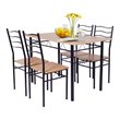 Costway 5-piece MDF and Metal Dining Set with Table and 4 Chairs in Black