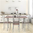 Costway 5-piece MDF and Metal Dining Set with Table and 4 Chairs in Silver