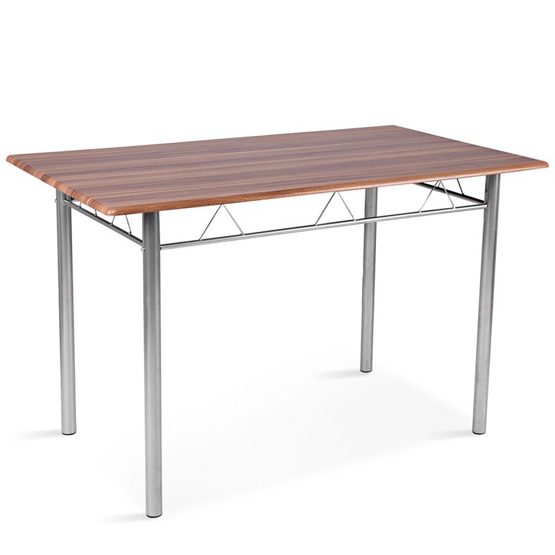 Costway 5-piece MDF and Metal Dining Set with Table and 4 Chairs in Silver