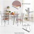 Costway 5-piece MDF and Metal Dining Set with Table and 4 Chairs in Silver