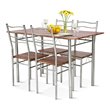 Costway 5-piece MDF and Metal Dining Set with Table and 4 Chairs in Silver