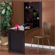 Costway Contemporary MDF Wall Mounted Folding Table in Coffee