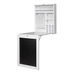 Costway Contemporary MDF Wall Mounted Folding Table in White