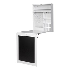 Costway Contemporary MDF Wall Mounted Folding Table in White Finish