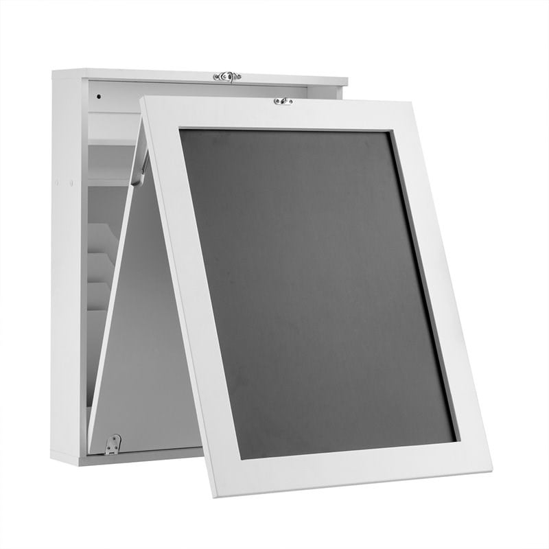 Costway Contemporary MDF Wall Mounted Folding Table in White Finish