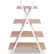 Costway 4-tier Contemporary MDF X-Shape Shelf Bookcase in Natural